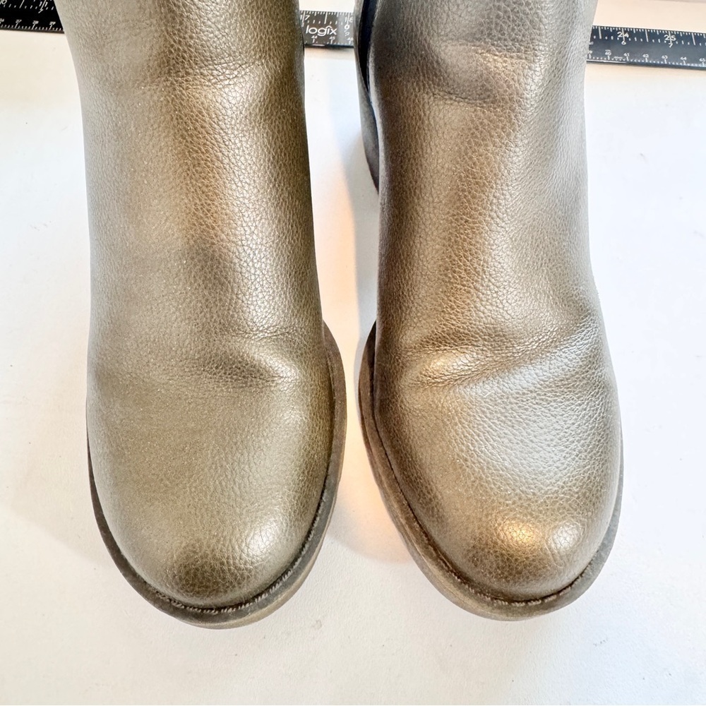 X Appeal Chunky Lug Sole Chelsea Ankle Boots Olive Green Size 8 Utility Army - Picture 10 of 11